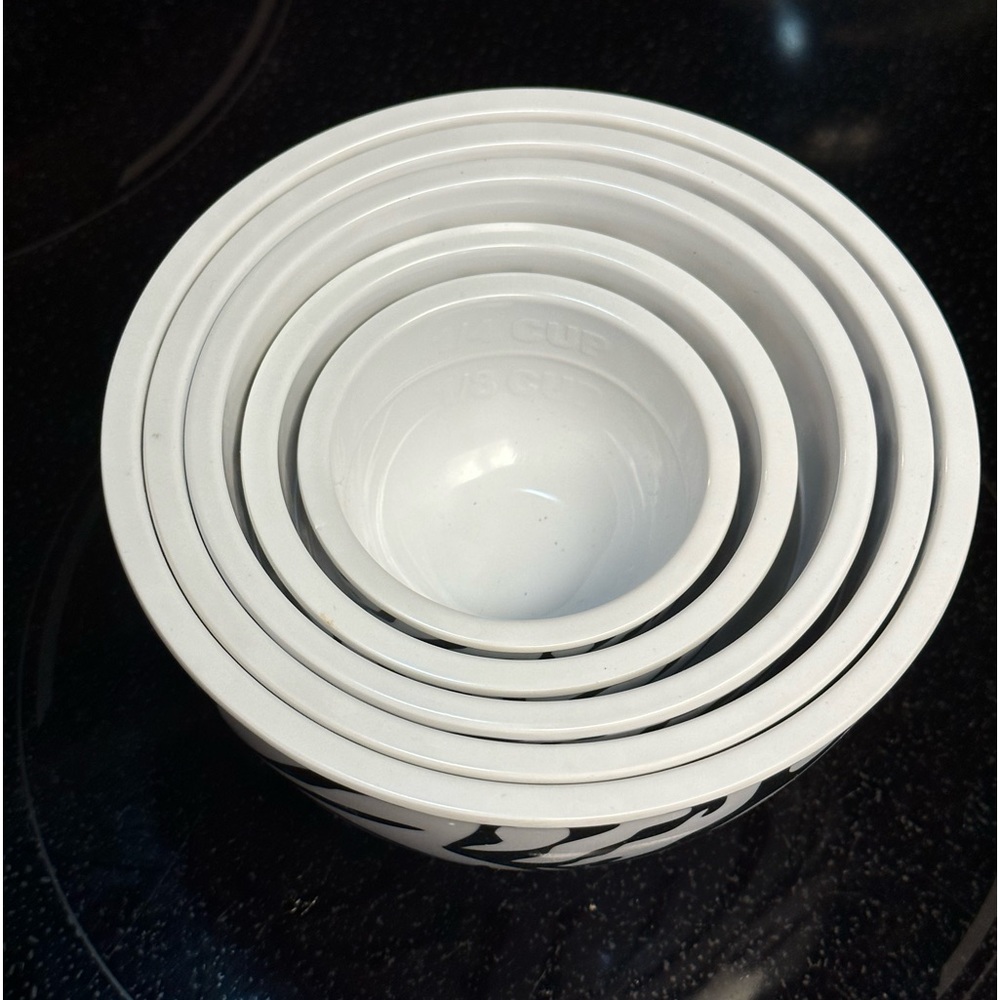 Zebra prep bowls nesting with measurement markings inside melamine - Picture 4 of 12